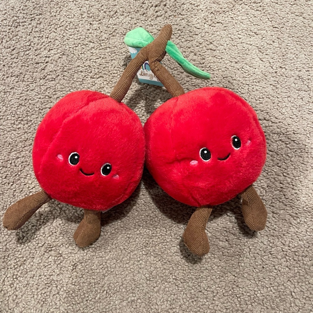 LINZY TOYS Plush Red Cherries Stuff Toy Set